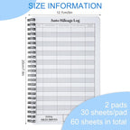 Spakon 2 Pcs Auto Mileage & Expense Log Book for Car Taxes Vehicle Maintenance Expense Track Record Notebook Small Business Gas Miles Log Book for Driver 5 x 7.87 Inch(Delicate,Classic Color)