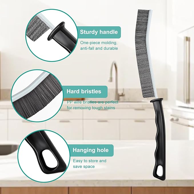 Cleaning Brush - 5 Pcs Hard Bristle Crevice Cleaning Brush, Multifunctional Gap Scrub Brush, Home Essentials, Bathroom Cleaner Tools for Household Use, Kitchen, Bathroom, Window, Faucets, Toilet