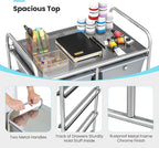 GLACER 10 Drawer Rolling Cart, Storage Cart with Lockable Whieels & Metal Frame, Trolley for Art Craft Oganizer, Mobile Utility Cart for Office, School, Classroom, Kitchen (Black Gradient)