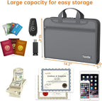 5200℉ Fireproof Accordion File Organizer with Lock, Thickened Document Organizer 13 Colorful Pocket with Labels, Important Document Organizer, Expanding File Folder with Handle for Letter A4 (Grey)