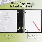 MUKAWA 1 Inch 3 Ring Binder, D-Ring Binder Holds 250 Sheets, PP Cover with Writable Spine Label, Lay-Flat Design, Letter Size 8.5x11, Lightweight for School, Office & Home Organization, 1 Pack, Black