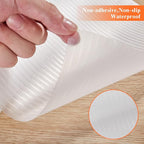 17.5 Inches x 20 Ft Refrigerator Liners Shelf Liner, Fridge Liners Non Slip Washable, Drawer Liners Non Adhesive Waterproof, Durable Fridge Mats for Glass Shelves, Cupboard, Pantry, Clear