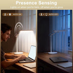 Newkana LED Desk Lamp with CRI 98, Advanced Eye-Caring Bright Desk Light for Crafting, Home Office & Kids Studying, Multi-Angle Adjustable, Dimmable Full Spectrum with Touch & Gesture Control
