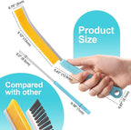 JOYMOOP 4 Pack Crevice Cleaning Brush, Turquoise Hard Bristle Grout Brush, House Cleaning Supplies, Magnetic Gap Cleaning Brush for Kitchen, Bathroom, Window, Toilet, Multifunctional Cleaning Tools