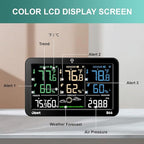 OBET Weather Station Wireless Indoor Outdoor Thermometer Wireless, Color Display Digital Temperature and Humidity Monitor with 3 Sensors, Alerts, Adjustable Backlight, USB Port (500 Feet)