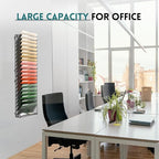 SUPEASY Wall File Organizer Mesh Office Mail Holder, Hanging Wall Organizer Magazine Rack for Office Black, 21 Tier