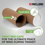 2" x 6" Reinforced Kraft Paper Mailing Tubes, Pack of 6 Tubes with 2 Caps Each – USPS Approved Poster Tube – Made in USA Cardboard Tube for Shipping and Storing Posters, Prints, Artwork, or Documents