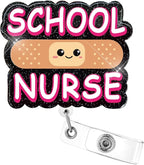 Aoryalps School Nurse Retractable Badge Reel Holder Retractable with ID Clip for Nursing Name Tag Card Nursing Student Teacher Doctor Medical Assistant Work Office Clip-Gifts for Nurse