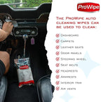 ProWipe Car Cleaning Wipes - Car Interior Cleaner, Dashboard Cleaner, 2x40-80 Count, Residue-Free Wipes for Interior Surfaces, From Dashboard to Leather Seats, Must Have Accessories