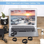 Nettbe Reusable Cable Ties, 60 PCS 8 Inches Adjustable Cord Straps Wire Organizer Cord Wrap and Hook Loop Cable Management