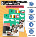 NICKANG 5x7 Glossy Photo Paper, Total of 100 Sheets Bulk, 200 gsm, Photo Paper 5x7, Photo Printer Paper, Picture Paper for Printer, Inkjet Photo paper (50 Sheets/Pack x 2 Packs)