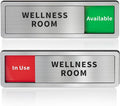 Wellness Room Office Door Signs, Do Not Disturb- In Use/Available Slider Sign for Home Office Wellness Conference Vacant Occupied Privacy Sliding Door Sign，Brushed Silver