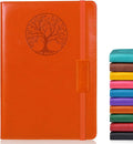 Biuwory Lined Journal Notebook for Women Men,256 Pages A5 Hardcover Leather Journals for Writing,Travel,Business,Work & School,College Ruled Notebooks for Note Taking,Diary Notepad 5.7"×8.3" orange
