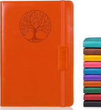 Biuwory Lined Journal Notebook for Women Men,256 Pages A5 Hardcover Leather Journals for Writing,Travel,Business,Work & School,College Ruled Notebooks for Note Taking,Diary Notepad 5.7"×8.3" orange