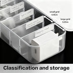 mioluo Cord Organizer Box with Lid, 7 Compartment Cable Management with 7 Wire Ties, Dustproof Cable Storage Box for Office & Home, Wire Hider for Computer Desk, Charger Cables, Power Cords (1pack)