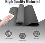 BLESWIN Large Desk Pad, 47.2" x 17", Leather Desk Mat Protector, Non-Slip, Waterproof, Dark Gray