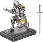 NCQIXIAO Templar Vanguard Soldier Pen Holder Pencil Stand Desk Organizers and Accessories as Gift for Medieval Warrior Enthusiast (Silver)