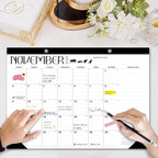 Desk Calendar 2026 - With 2 sticker, 17-Month (Aug 2025 - Dec 2026) Large 17x12 Inches, Desktop/Wall Monthly Calendar for Home, School & Office (Cat)