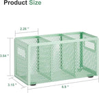 Marbrasse Mesh Pen Holder for Desk,Pencil Holder Desk Organizer 3 Adjustable Compartments,Pencil Cup with Handle Perfect for Classroom, Office, Home,Makeup,Art (Green)