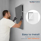 BUBOS 4 PCS Acoustic Panels,23.6''x11.8'' Fabric Soundproof Wall Panels,Self-adhesive Sound Absorbing Panels for Studios, Office, Home Theater,Fabric-Clad Grey