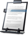 Lihaobm Desktop Document Book Holder, Document Paper Holder for Typing with 7 Adjustable Positions and Highlight Text Bar for A4 Paper Music Book, Black