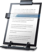 Lihaobm Desktop Document Book Holder, Document Paper Holder for Typing with 7 Adjustable Positions and Highlight Text Bar for A4 Paper Music Book, Black