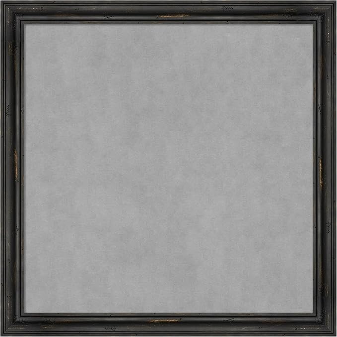 Amanti Art Black Framed Magnetic Board 27x27 Medium Vision Board for use with Magnets, 100% Metal Sheet to Display Items as Office Decor or for Home Organization in mudroom, Kitchen or Kids Room