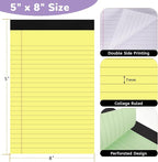Thboxes 6 Packs Legal Pads 5x8, Totally 180 Sheets Colored Legal Pads 5x8 College Ruled Writing Pads Small Note Pads 30 Sheets/Pad Tablets Lined Notepad for School, Office, To-Do Lists