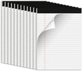 White Legal Pads 8.5 x 11 Notepads, 12 Pack Writing Paper Note Pads 8.5x11, Micro Perforated Wide Ruled Lined Writing Pads 30 Sheets for Home Office School Work, Legal Notepads Double-Side Printed Per Pad