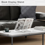 Acrylic Book Stand, Angle Adjustable Book Display Stand,Foldable Cookbook Stand, Lightweight Book Holder for Magazines, Laptop, Recipe, Textbook