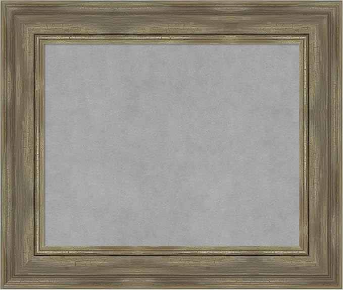 Amanti Art Grey Framed Magnetic Board 22x26 Small Vision Board for use with Magnets, 100% Metal Sheet to Display Items as Office Decor or for Home Organization in mudroom, Kitchen or Kids Room