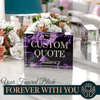 Custom Acrylic Sign Personalized, Custom Desk Name Plate, 18 Styles, (5"x7"), With Gift Box, USA Made by Acryluxe. (Blossom)