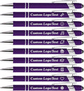 CRME Bulk Custom Pens Personalized Customized Engraved Writing Pen with Name Logo Soft Grip Ball Point Pen for Men Women Smooth Writing Black Ink for School,Journaling & Office Writing Purple Pens