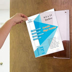 PecMuikee Acrylic Sign Holder 8.5x11, Wall Mount Acrylic Sign Holder and Plastic Paper Display Ad Frame bonus with 3M Tape and Mounting Screws for Restaurants, Office, Market, Library, Store, 2 Pcs