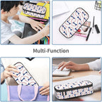 Baseball Blue White Ball Pencil Case Big Capacity Storage Pencil Pouch Stationery Bags With Zipper Portable Pen Holder Box Organizer For Boys Girls Teens Student College School Office Supplies