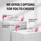 Personalized Desk Name Plate - Acrylic Accessory (Pink Butterfly Orchid)