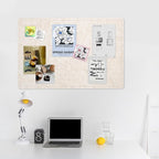 Lightomorrow Bulletin Board, 36 x 24 inches Felt Board - Decorative Pin Board, Cork Board Alternative for Wall, 3' x 2' Foldable Self-Adhesive Vision Board Prayer Board with 20 Pushpins - Oatmeal