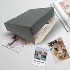 Lineco Museum Archival Storage Box, 11.75x15.25x3 in. Drop Front Design. Acid-Free with Metal Edge. Organize Photos, Pictures, Prints, Documents, Crafts, DIY. Gray, 8 Pack