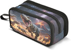BOENLE Dinosaurs Roar Pencil Case Box Boys Girls Large Pencil Pouch with Zipper Compartments Big Capacity Stationery Pen Bag Organizer for Kids Teens Adults School