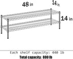 Regal Altair 14" Deep x 48" Wide x 14" Height Wire Shelving Kit | 2-Tier | NSF Commercial Storage Rack Unit