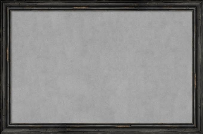 Amanti Art Black Framed Magnetic Board 23x35 Large Vision Board for use with Magnets, 100% Metal Sheet to Display Items as Office Decor or for Home Organization in mudroom, Kitchen or Kids Room