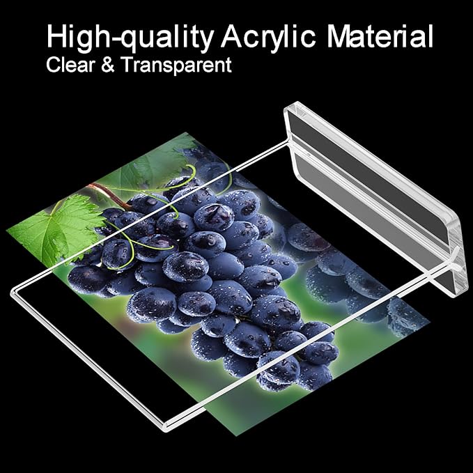 BlueValley 4x6 Acrylic Sign Holder, 12 Pack Plexiglass Picture Frame Double Sided Clear Display, Tabletop Menu Sign Holders Vertical Plastic Paper Sign Stand for Office Desktop, Restaurant, Store, Fair & Events