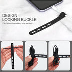 Donruby 24Pcs Silicone Cable Ties - Reusable & Washable with Locking Buckles, Adjustable Fastening Cable Management Straps, Multi-Purpose High Elasticity Cord Organizer (Black & White)