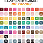 WELLOKB Alcohol Markers, 80 Colors Dual Brush Tip Permanent Art Markers, Coloring Marker, for Book Painting Card Making, Christmas gift for Adults Artists