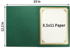SUNEE 30 Packs Green Certificate Holders for 8.5x11 Award Certificates, Certificate Covers with Gold Foil Border