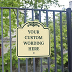 Custom Decorative Sign, Personalized Metal Sign for Business, Driveway, Home, Airbnb, Office Door Plaque, Ivory Sign, 12x12 Inches, ACM, Fade Resistant, Made in USA by Sigo Signs
