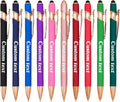 CRME Custom Pens Personalized Pen in Bulk Customized Pens Engraved Grip Retractable Ballpoint Pen with Name Text Logo 2-in-1 Stylus Pens for Touch Screens Ideal for Business Church Party 10-Pack