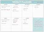 Weekly Planner Notepad - Tear Off Planning Pad with Daily Schedule & Calendar, 52 Sheets, 100gsm Paper, Undated Weekly To Do List Notepad, 10x7 in