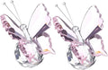PATIKIL 2 Pcs Butterfly Crystal Paperweight, 75mm / 3 Inch Crystal Paperweight Paper Weight for Home Office Desktop Table Decor Wedding Party Jewelry Ornaments, Pink