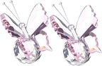 PATIKIL 2 Pcs Butterfly Crystal Paperweight, 75mm / 3 Inch Crystal Paperweight Paper Weight for Home Office Desktop Table Decor Wedding Party Jewelry Ornaments, Pink